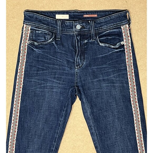 Antropologie Pilcro Jeans Size 25 Slim Boyfriend Crop Embroidered Side Stripe - Picture 13 of 16